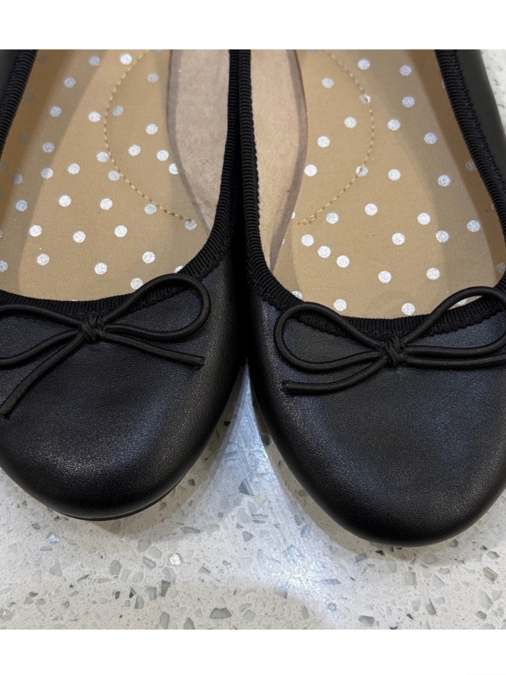 Cat & Jack Bow Ballet Flats bundle - Black and White size 13/1 - Picture 11 of 13